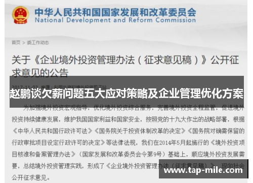 赵鹏谈欠薪问题五大应对策略及企业管理优化方案