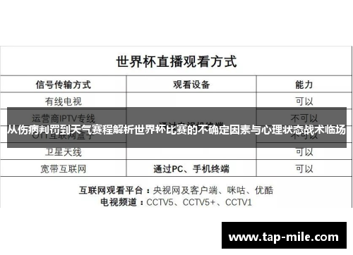 从伤病判罚到天气赛程解析世界杯比赛的不确定因素与心理状态战术临场 从伤病判罚到天气赛程解析世界杯比赛的不确定因素与心理状态战术临场